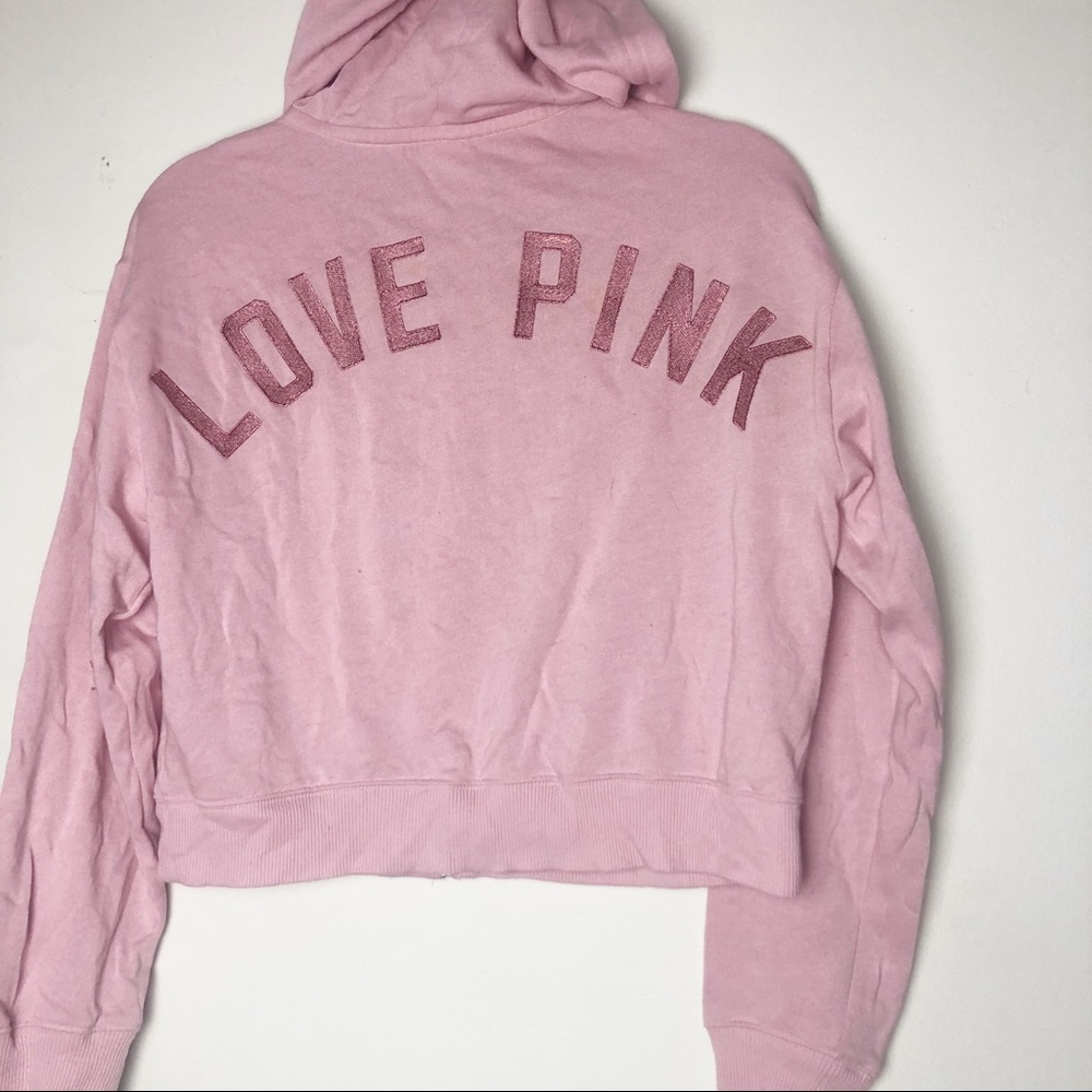 PINK Victoria’s Secret Zip Up Cropped Hoodie XS